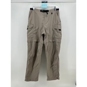 REI Sahara Women 12 beige Convertible Zip Off Hiking Cargo Pants Nylon Web Belt